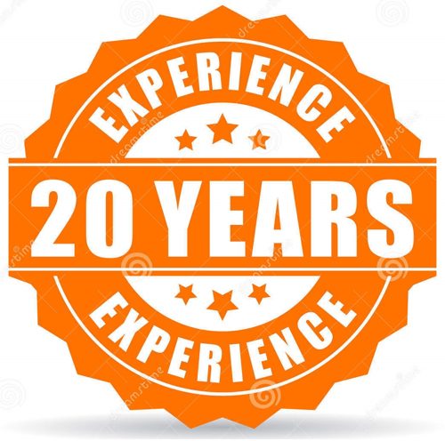20 Years of Experience badge